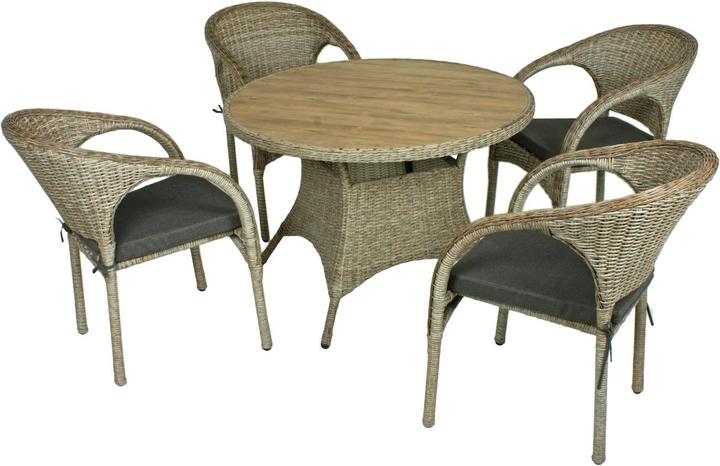 Actual product image Garden Pleasure Garden table Arezzo round teak look (100 cm)