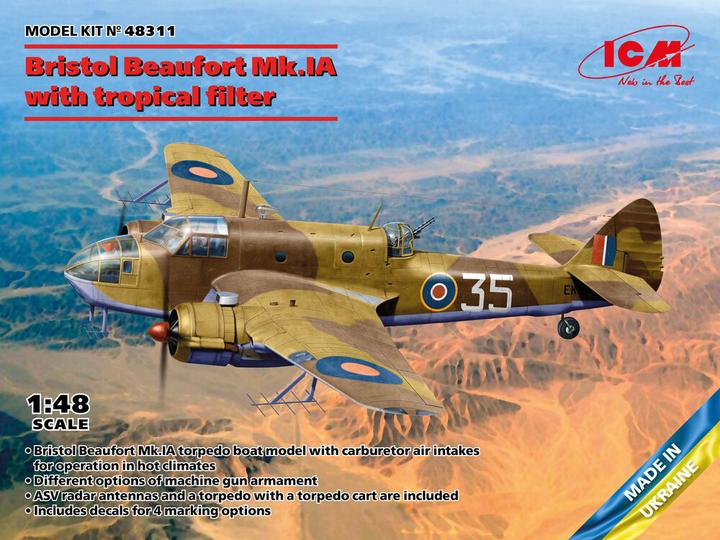 Actual product image ICM Bristol Beaufort Mk.IA with tropical filter