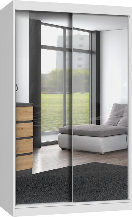 Topeshop IGA 120 BIEL A KPL Schlafzimmer-Schrank 7 Regale 2 Tür(en) Weiss Garderobe (120 x 61 x 200 cm)