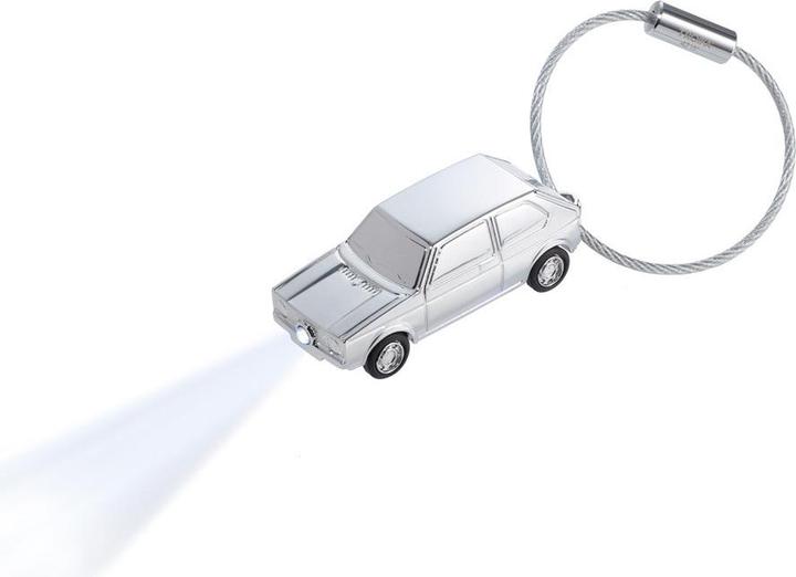 Troika GOLF GTI 1976 Schlüsselanhänger mit LED-Licht, glänzend grau