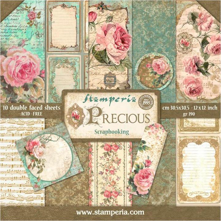 Produktbild Stamperia Scrapbook-Block "Precious" (190 g/m², 10 x)