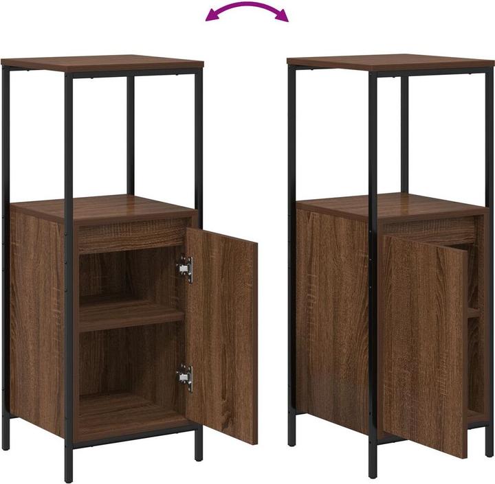 Produktbild VidaXL 3-teiliges Badezimmermöbel-Set - Braune Eiche Holzwerkstoff