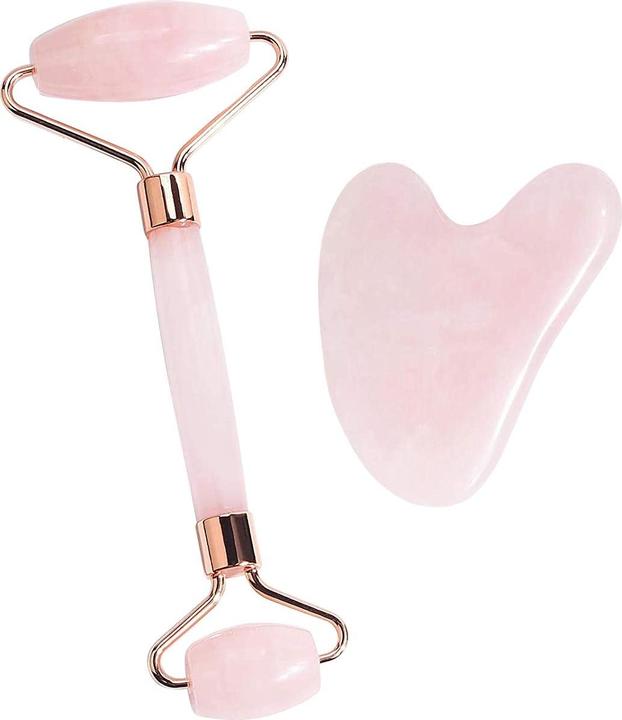 Produktbild JTI Gesichtsroller und Gua-Sha-Stein - natürlicher Rosenquarz