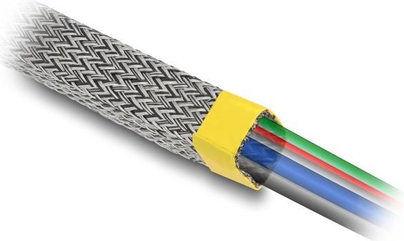 Actual product image Delock Braided sleeving for EMI shielding, expandable 2 m x 10 mm (Cable conduit, 200 cm)
