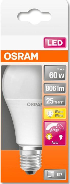 Image du produit Osram Led Classic A Motion & Daylight Sensor S (E27, 9 W, 806 lm, 1 x, F)