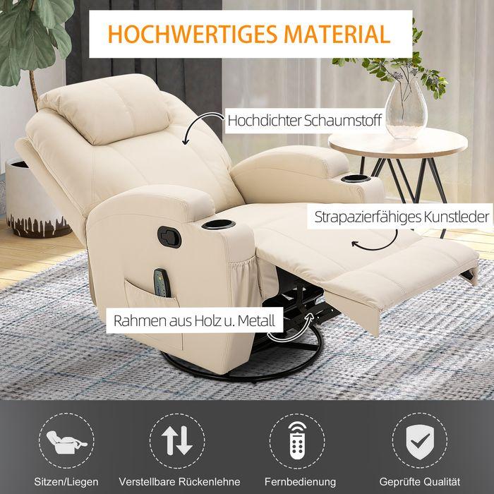 Actual product image Swisshandel24 Relax armchair with reclining function massage armchair electric 5 massage modes imitation leather