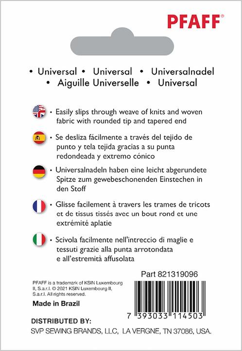 Energy Label Pfaff PF UNIVERSAL NEEDLE 70/10 5PK