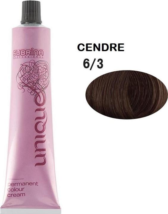 Subrina Professional Unique Permanent Hair Dye 63 Dark Blonde Cendre - 100 Ml (63 Dark Blonde Cendre)