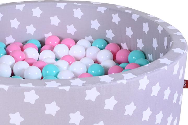 Actual product image Knorrtoys Ball pool soft - "Grey white stars" - 300 balls rose/cream/lightblue