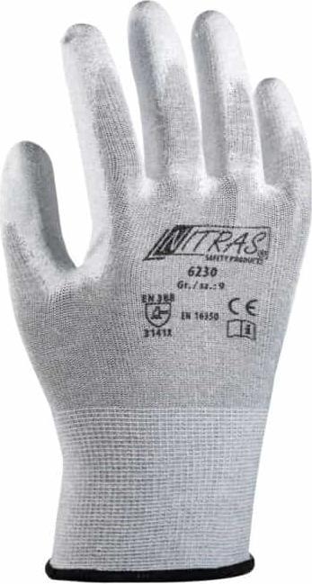 Image du produit Nitras Gants 6230 taille 8 gris/blanc EN 388, EN 16350 EPI catégorie II (8)