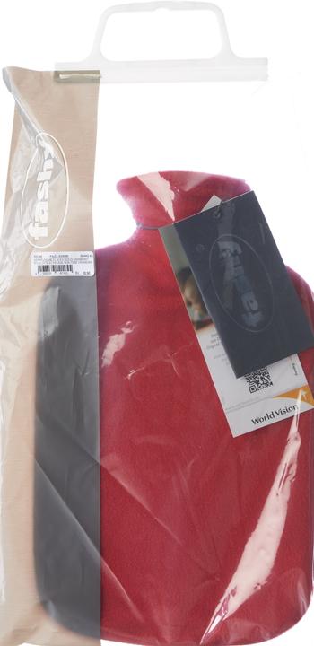 Actual product image Fashy Hot water bottle thermoplastic with fleece cover 2l cranberry (2 l)