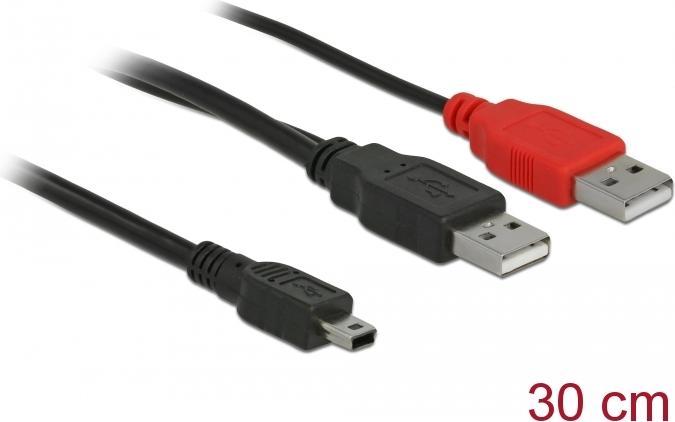 Image du produit Delock 2 x USB-A - USB mini 5 broches (0.30 m, USB 2.0)
