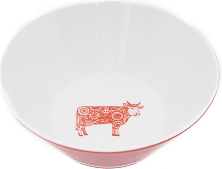 Image du produit Oh la vache Grand Bol à salade bordeaux avec décor vache 24 cm