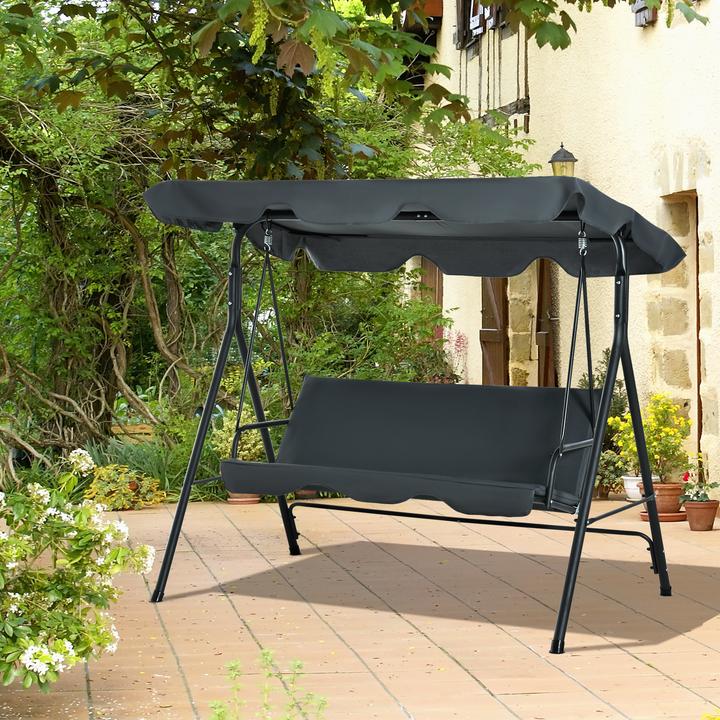 Produktbild Outsunny Hollywoodschaukel mit neigungsverstllbaren Sonnendach