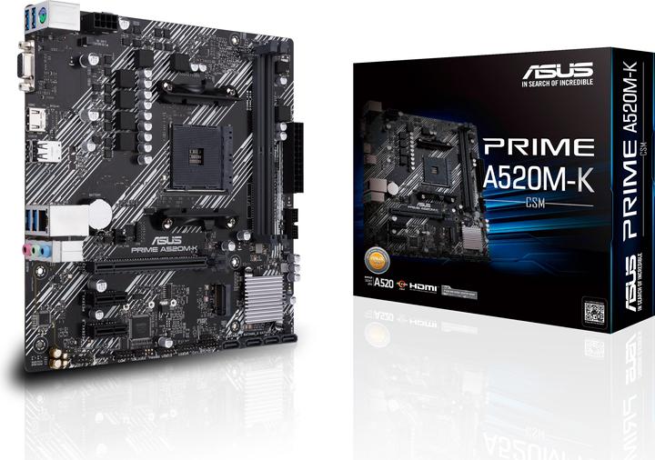 Actual product image ASUS Prime A520M-K (AM4, AMD A520, mATX)