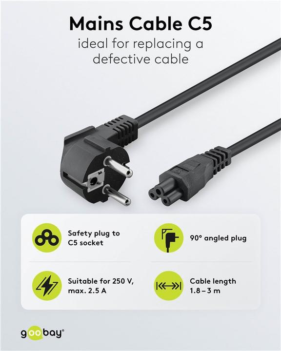 Produktbild Goobay Netzanschlusskabel (1.80 m)