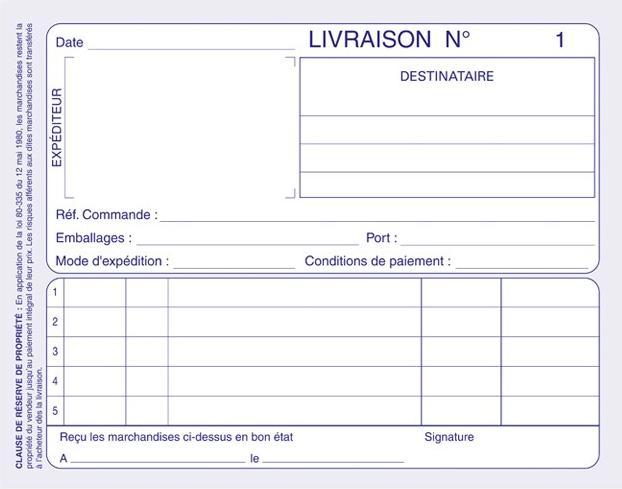 Immagine prodotto ELVE Collettore "Livraisons", 105 x 140 mm, duplicato (500 x)