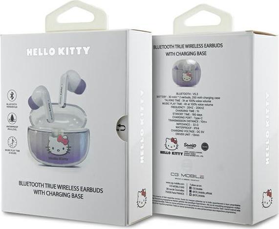 Image du produit Hello Kitty słuchawki Bluetooth HKTWSHDGKEU TWS + stacja dokująca fioletowy/purple Gradient Electrop