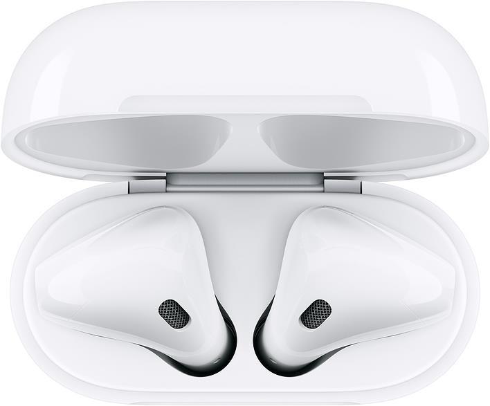 Image du produit Apple AirPods 2e génération avec boîtier de chargement sans fil (2019) (pas de réduction du bruit, 5 h, Sans fil)