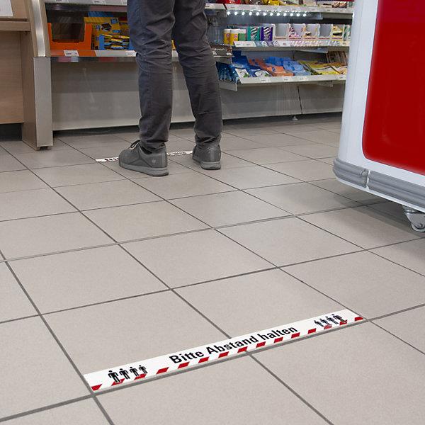 Produktbild Moravia Bodenmarkierungsband, Aufdruck: Abstand halten, Länge 16 m, Breite 50 mm