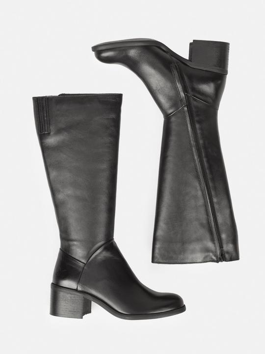 Actual product image Felmini MIRA D946 Stylish high boots with a low heel, made from genuine soft black leather. (41)