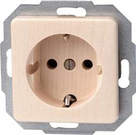 Productafbeelding Kopp Milano echt houten wandcontactdoos met aardingscontact