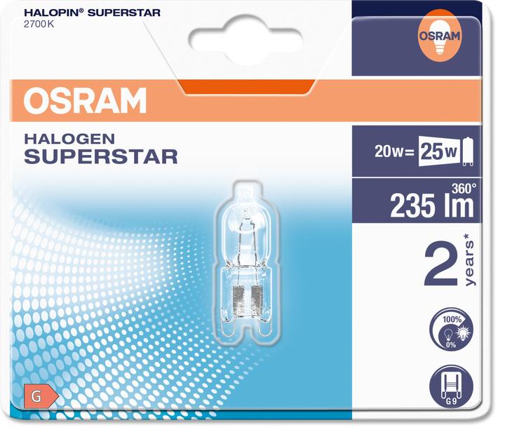 Productafbeelding Osram Halopin ES (G9, 20 W, 235 lm, 1 x, G)