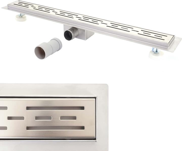 Produktbild Swisshandel24 Duschrinne 100cm Bodenablauf Abflussrinne Duschablauf, Edelstahl Siphon 50-120cm (1000 mm)