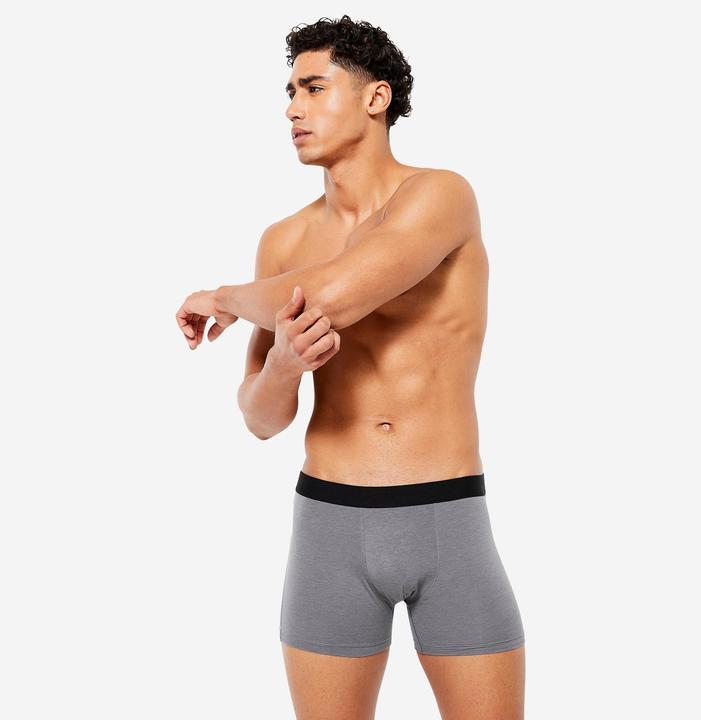 Immagine prodotto Domyos Boxer da uomo in cotone confezione da 3 pezzi - nero/grigio/blu (XXL, confezione da 3)