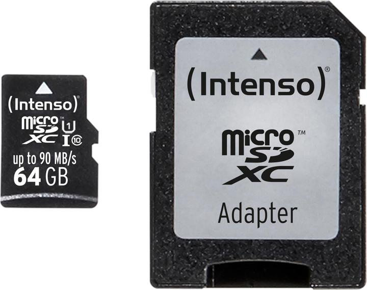Produktbild Intenso Micro SDXC Card (64 GB, microSDXC, U1, UHS-I)