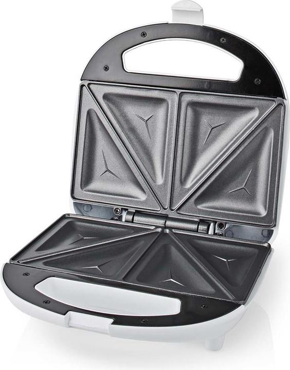 Actual product image Nedis KASM110FWT Sandwich Maker 700 W 20.5 x 12 cm Automatic Temperature Control ABS (EU plug)