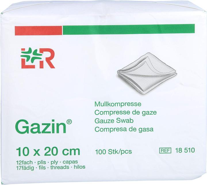 Actual product image Gazin Mullkompressen 10x20cm 12-fach/17-fädig ohne RK