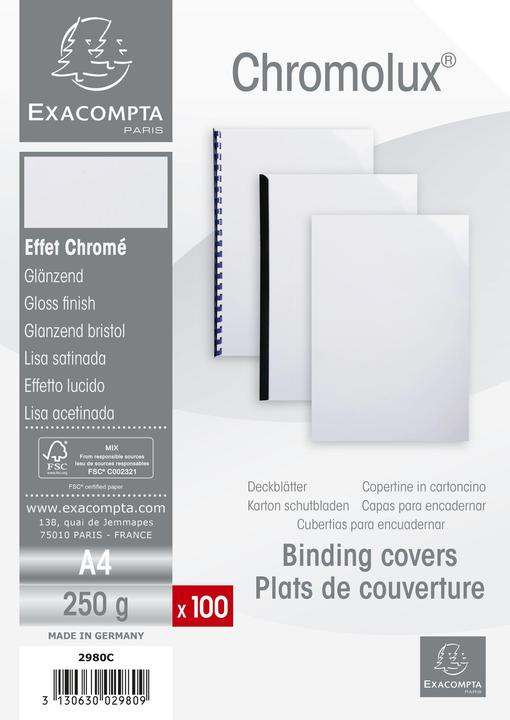 Actual product image Exacompta Cover Chromolux 250 g/m², 100 pieces, White