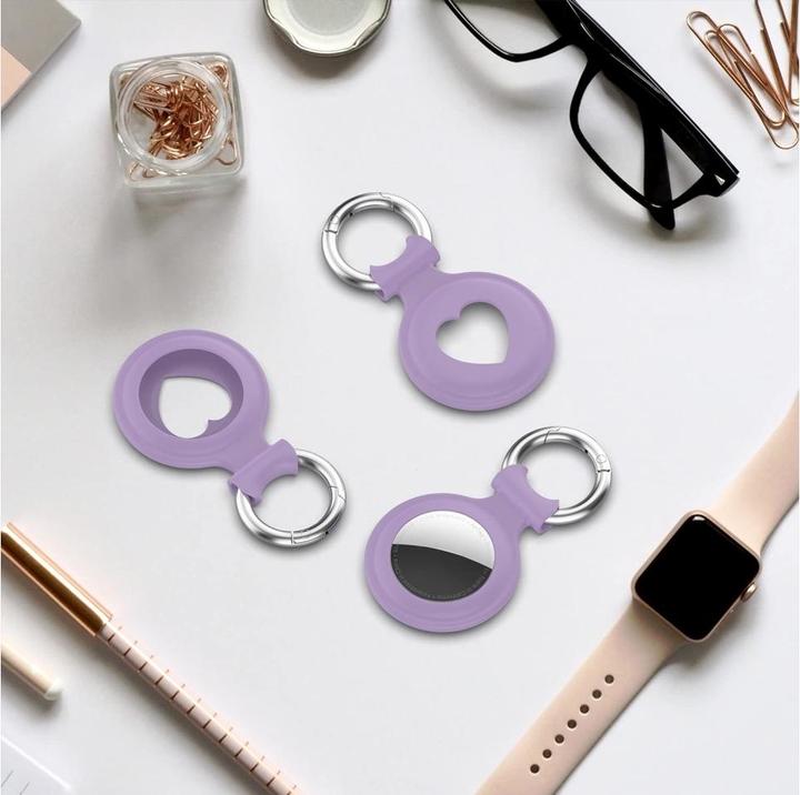 Produktbild Screenguard Apple Airtag Liquid Silikon Heart Case mit Anhänger