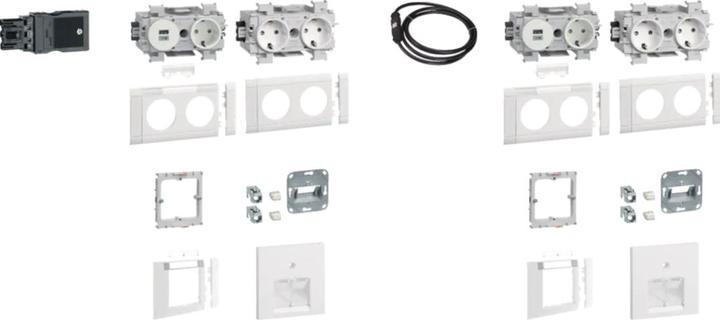 Image du produit Hager 2postes de travail 3h chacun+USB GAPSET2 Charger 15W 2xRJ45 Cat.6A blanc trafic