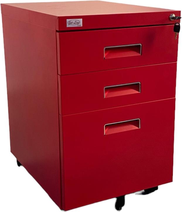 Actual product image Jet-Line PAUL mobile pedestal red mobile cabinet office pedestal knock-down