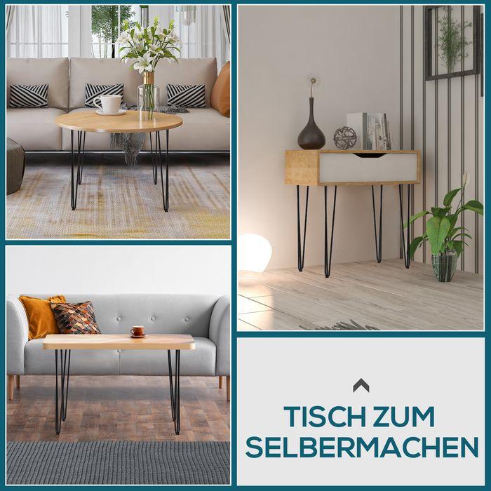 Immagine prodotto Swisshandel24 Tischbeine, 4er-Set Tischfüsse, Möbelfüsse aus Stahl 12 x 12 x 72 cm Schwarz