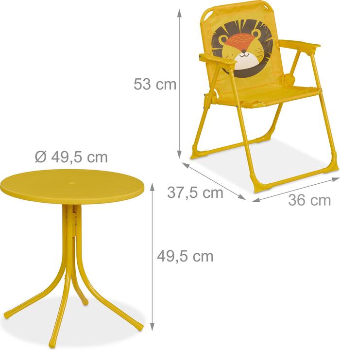 Actual product image Relaxdays Kid?s Furniture Set, Folding Chairs & Table