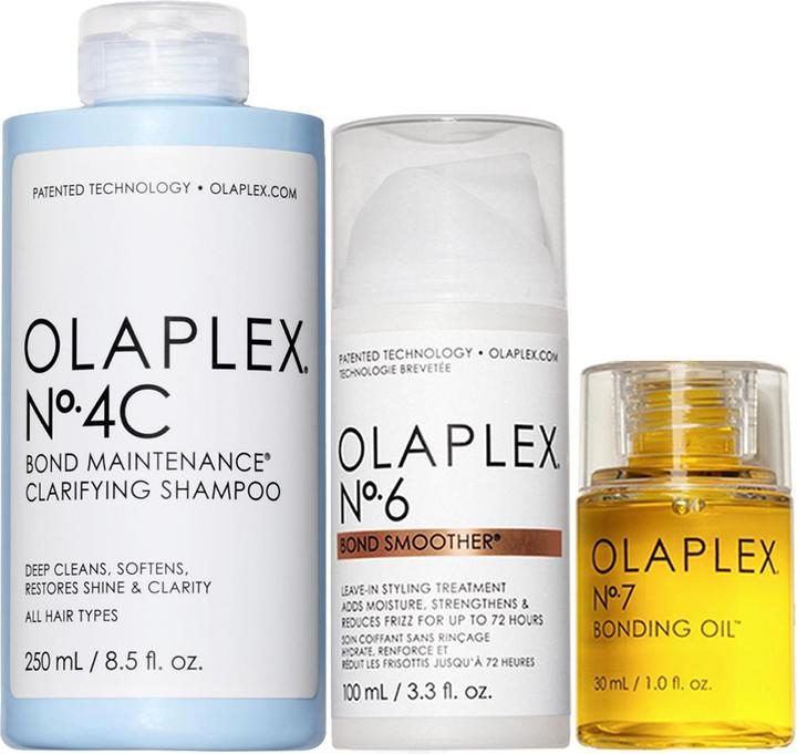 Actual product image Olaplex Protect & Shine Set No.4C Shampoo + No.6 Leave In + No.7 Hair Oil (Hair care set)