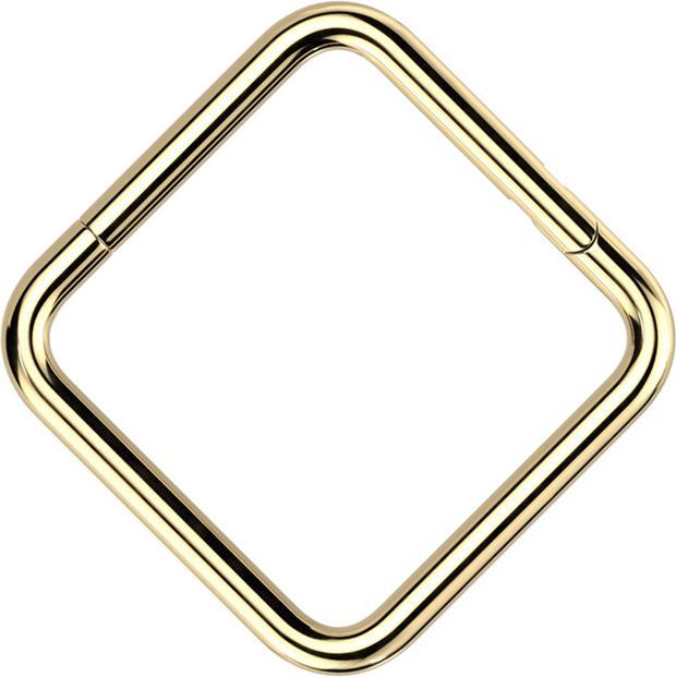 Produktbild Star Piercing Micro Segmentring klappbar vergoldet Quadrat (ohne Messing, Titan G23)