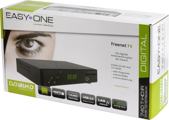Actual product image Sky Vision SET-ONE EasyOne 740 HD IR HDTV DVB-T2 receiver with freenet TV (DVB-T2, DVB-T, CI+ slot)