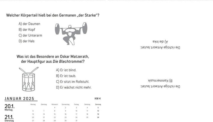 Produktbild Quizkalender 2025 (Harter Einband, Deutsch)