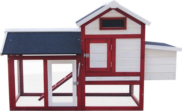 Produktbild Wiltec Hühnerstall 1520x520x920mm Freilauf Tannenholz Hühnerhaus Kotwanne Huhn