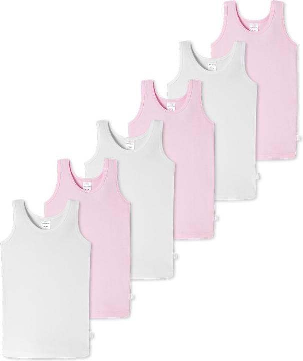 Actual product image Schiesser Pack of 6 Kids Girls 95/5 Organic Cotton Undershirt (116)
