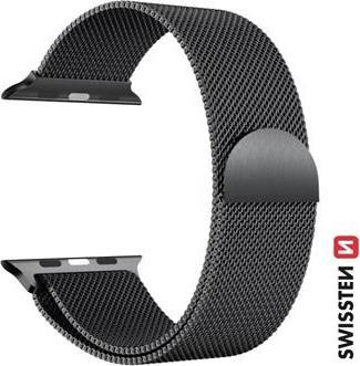 Produktbild Swissten Mesh band for apple watch 42-44 mm black (42 mm, 44 mm, Edelstahl)