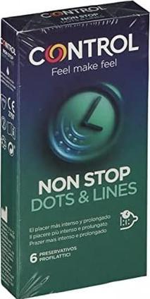 Produktbild Control Non Stop (Dots & Lines)» 6 gerippt/genoppte Kondome für längere Liebe (6 Stk.)
