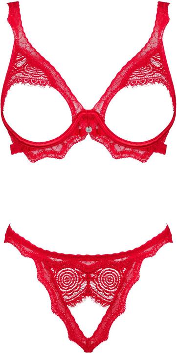 Produktbild Obsessive Bergamore 2teiliges offenes BHSet Rot (M/L)