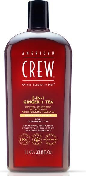 Produktbild American Crew 3-in-1 Ginger & Tea Shampoo, Conditioner & Body Wash (450 ml, Flüssiges Shampoo)