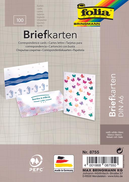 Folia Cartoncino da lettera A6 100pz bianco