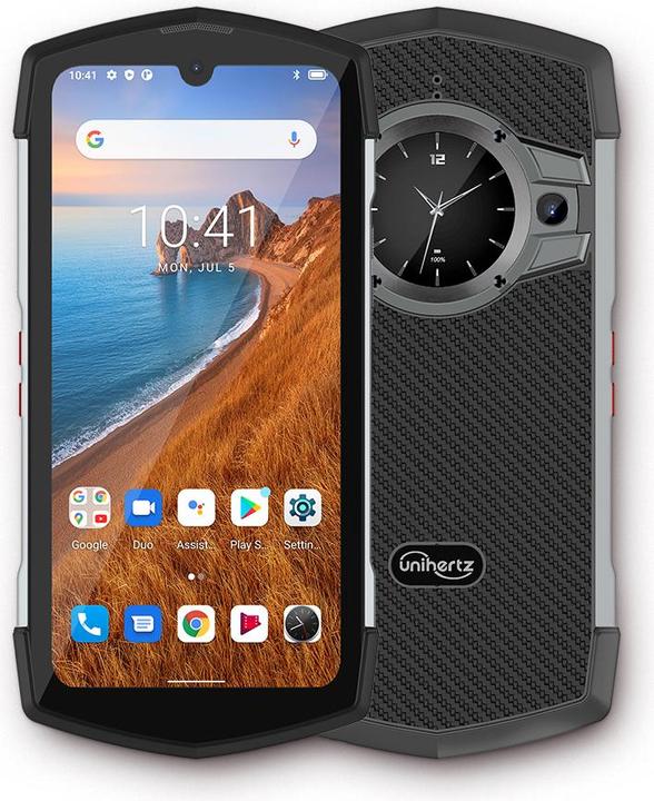 Unihertz TickTock -puhelin, 128/8 Gt, musta (128 GB, Black, 1.30", 48 Mpx, 5G)